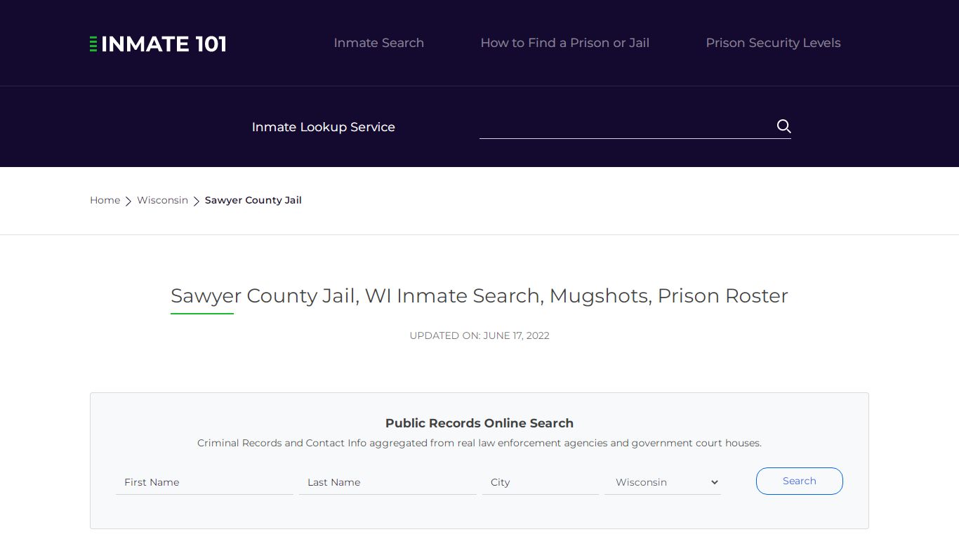 Sawyer County Jail, WI Inmate Search, Mugshots, Prison Roster